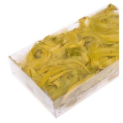 Piórka dekoracyjne Czakos w torebce 10g, Oliwkowe - 2